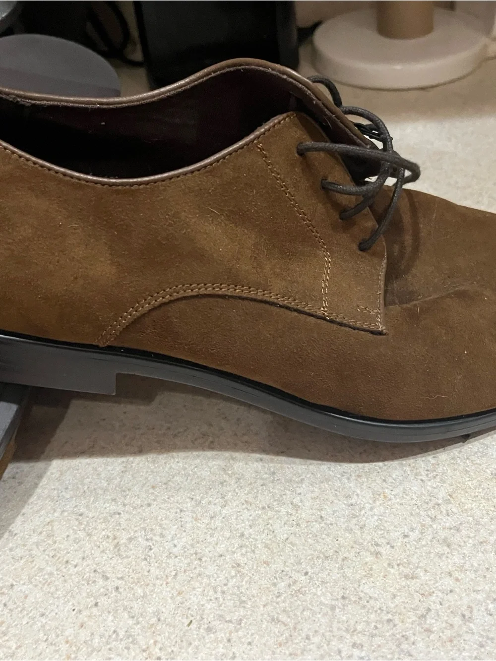 H&M Brown Suede Derby Lace-Up Shoes